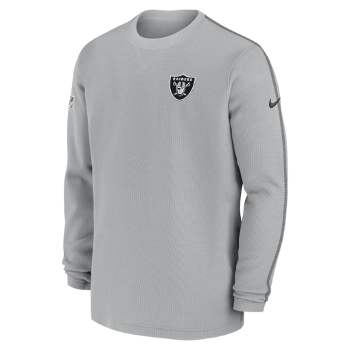 Men’s Nike Gray Las Vegas Raiders 2024 Sideline Coaches Long Sleeve Top - Image 2