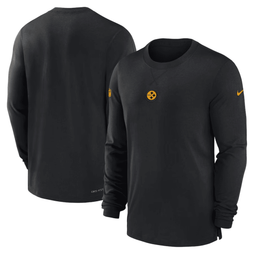 Men’s Nike Black Pittsburgh Steelers Sideline Performance Long Sleeve T-Shirt