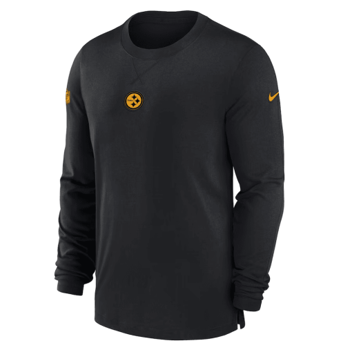 Men’s Nike Black Pittsburgh Steelers Sideline Performance Long Sleeve T-Shirt - Image 2