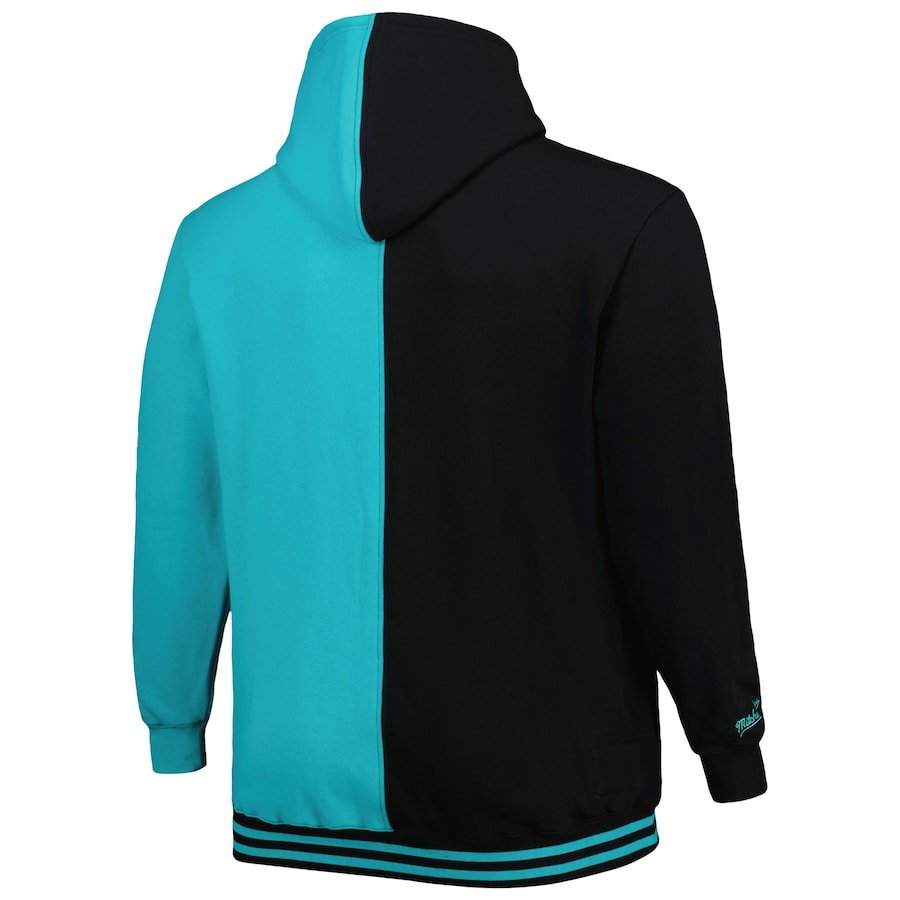 San Antonio Spurs Mitchell & Ness Big & Tall Hardwood Classics Split Pullover Hoodie – Black/Teal - Image 3