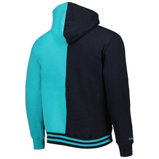 San Antonio Spurs Mitchell & Ness Hardwood Classics Split Pullover Hoodie – Black/Teal - Image 3