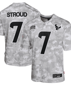 C.J. Stroud Houston Texans Nike Youth 2024 Salute to Service Game Jersey – Arctic Camo