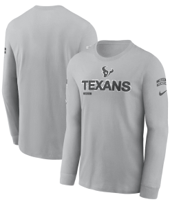 Houston Texans Nike 2024 Salute To Service Long Sleeve T-Shirt – Gray