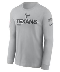 Alternative view of Houston Texans Nike 2024 Salute To Service Long Sleeve T-Shirt – Gray