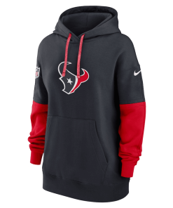 Alternative view of Houston Texans Nike Women’s 2024 Sideline Essential Fleece Pullover Hoodie – Navy