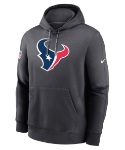 Alternative view of Houston Texans Nike 2024 Sideline Club Pullover Hoodie – Anthracite