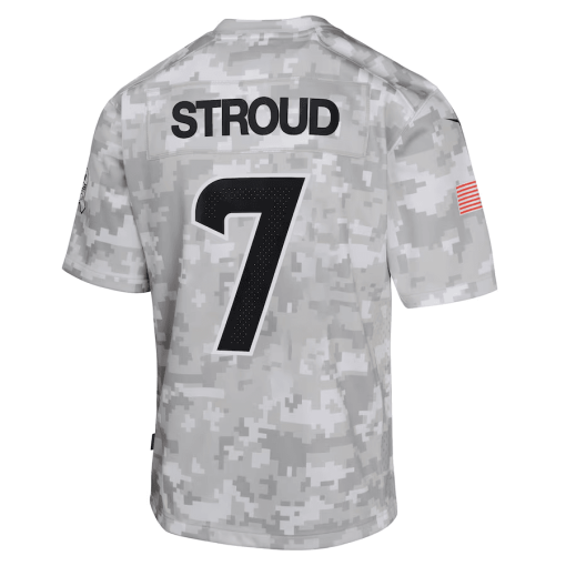 C.J. Stroud Houston Texans Nike Youth 2024 Salute to Service Game Jersey – Arctic Camo - Image 3