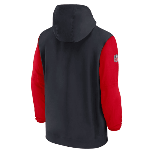 Houston Texans Nike 2024/25 Sideline Pre-Game Player 1/2-Zip Hoodie Jacket – Navy/Red - Image 3