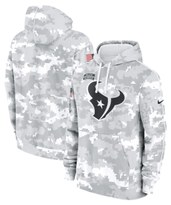 Houston Texans Nike Youth 2024 Salute To Service Pullover Hoodie – White/Gray