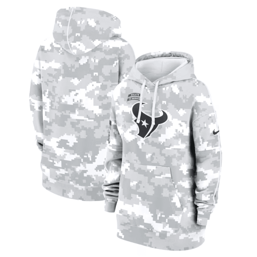 Houston Texans Nike Women’s 2024 Salute To Service Club Fleece Oversized Pullover Hoodie – Arctic Camo