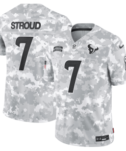 C.J. Stroud Houston Texans Nike 2024 Salute to Service Limited Jersey – Arctic Camo