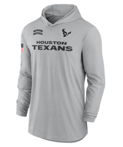 Alternative view of Houston Texans Nike 2024 Salute to Service Lightweight Performance Long Sleeve Hooded T-Shirt – Gray