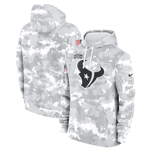 Houston Texans Nike 2024 Salute to Service Club Fleece Pullover Hoodie – Arctic Camo