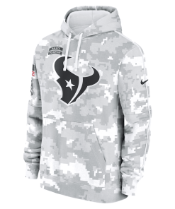 Alternative view of Houston Texans Nike 2024 Salute to Service Club Fleece Pullover Hoodie – Arctic Camo