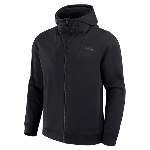 Baltimore Ravens Fanatics Unisex Front Office Full-Zip Hoodie – Black - Image 2