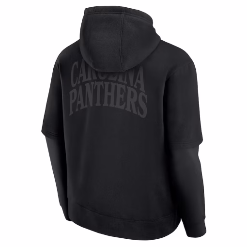 Carolina Panthers Fanatics Unisex Sleek Elements Pullover Hoodie – Black - Image 2