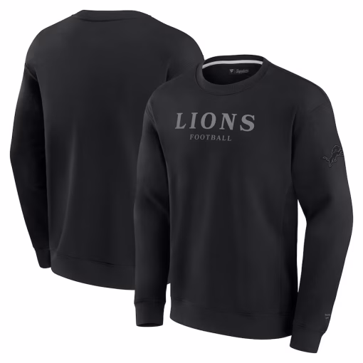 Detroit Lions Fanatics Unisex Elements Unlimited Fleece Pullover Sweatshirt – Black