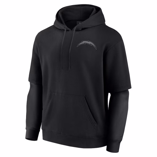Los Angeles Chargers Fanatics Unisex Sleek Elements Pullover Hoodie – Black - Image 2