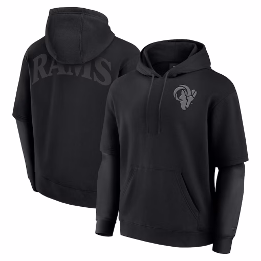 Los Angeles Rams Fanatics Unisex Sleek Elements Pullover Hoodie – Black