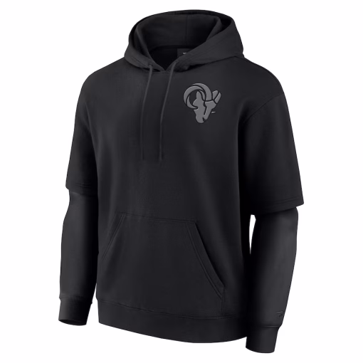 Los Angeles Rams Fanatics Unisex Sleek Elements Pullover Hoodie – Black - Image 2