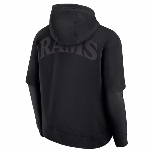 Los Angeles Rams Fanatics Unisex Sleek Elements Pullover Hoodie – Black - Image 3