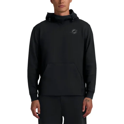 Miami Dolphins Fanatics Unisex Front Office Tonal Tri-Blend Pullover Hoodie – Black - Image 4
