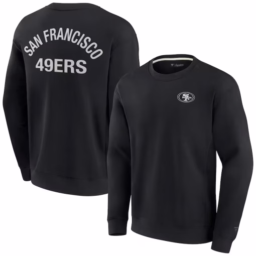 San Francisco 49ers Fanatics Unisex Super Soft Pullover Crew Sweatshirt – Olive/Black - Image 6