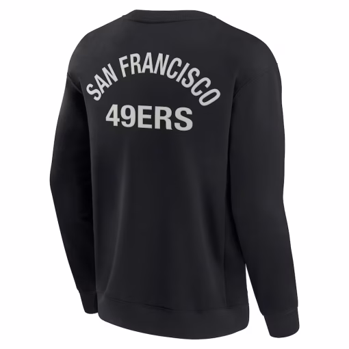 San Francisco 49ers Fanatics Unisex Super Soft Pullover Crew Sweatshirt – Olive/Black - Image 4