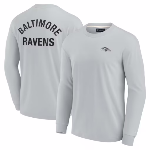 Baltimore Ravens Fanatics Unisex Elements Super Soft Long Sleeve T-Shirt – Gray