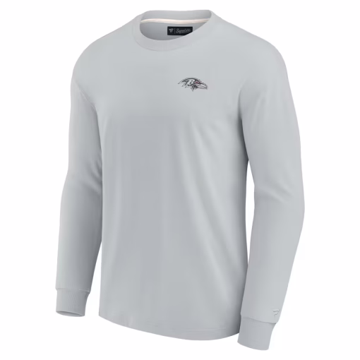 Baltimore Ravens Fanatics Unisex Elements Super Soft Long Sleeve T-Shirt – Gray - Image 2