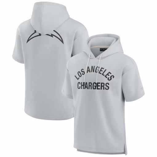 Los Angeles Chargers Fanatics Unisex Elements Super Soft Fleece Short Sleeve Pullover Hoodie – Gray