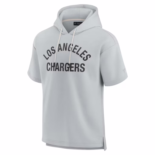 Los Angeles Chargers Fanatics Unisex Elements Super Soft Fleece Short Sleeve Pullover Hoodie – Gray - Image 2