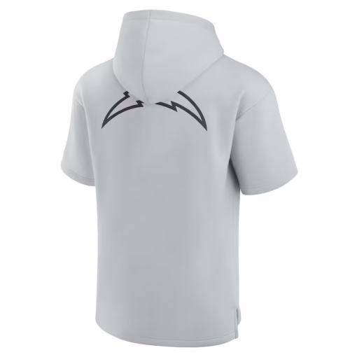 Los Angeles Chargers Fanatics Unisex Elements Super Soft Fleece Short Sleeve Pullover Hoodie – Gray - Image 3
