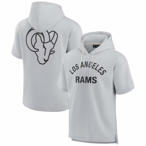 Los Angeles Rams Fanatics Unisex Elements Super Soft Fleece Short Sleeve Pullover Hoodie – Gray