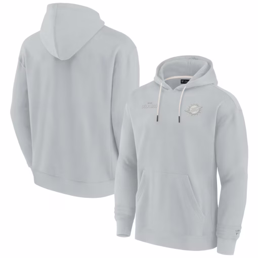 Miami Dolphins Fanatics Unisex Elements Super Soft Fleece Pullover Hoodie – Gray