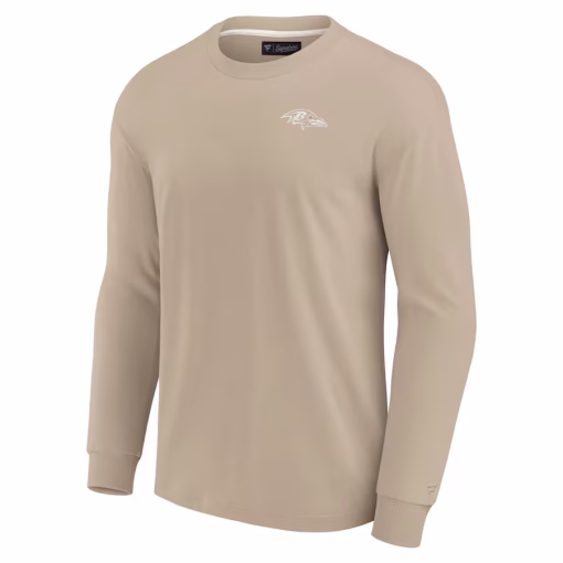 Baltimore Ravens Fanatics Unisex Elements Super Soft Long Sleeve T-Shirt – Khaki - Image 2