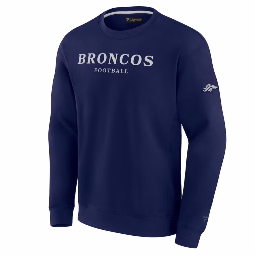 Denver Broncos Fanatics Unisex Elements Unlimited Fleece Pullover Sweatshirt – Navy - Image 3