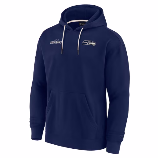 Seattle Seahawks Fanatics Unisex Elements Super Soft Fleece Pullover Hoodie – Navy - Image 2