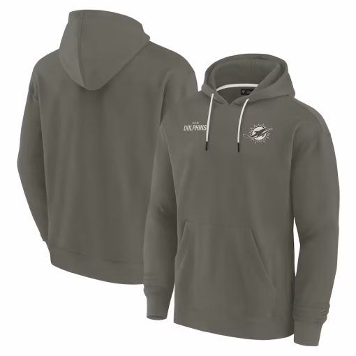 Miami Dolphins Fanatics Unisex Elements Super Soft Fleece Pullover Hoodie – Olive