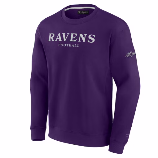 Baltimore Ravens Fanatics Unisex Elements Unlimited Fleece Pullover Sweatshirt – Purple - Image 2