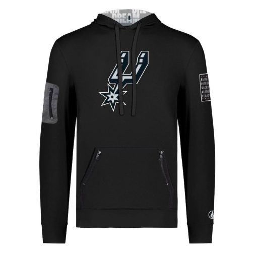 San Antonio Spurs FISLL x Black History Collection Unisex Pullover Hoodie – Black - Image 2