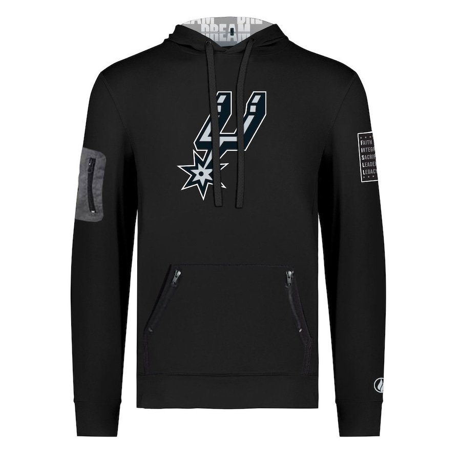 San Antonio Spurs FISLL x Black History Collection Unisex Pullover Hoodie – Black - Image 2