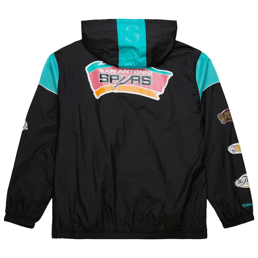 San Antonio Spurs Mitchell & Ness Unisex  Hardwood Classics Team OG 3.0 Anorak Half-Zip Windbreaker Jacket – Black - Image 3