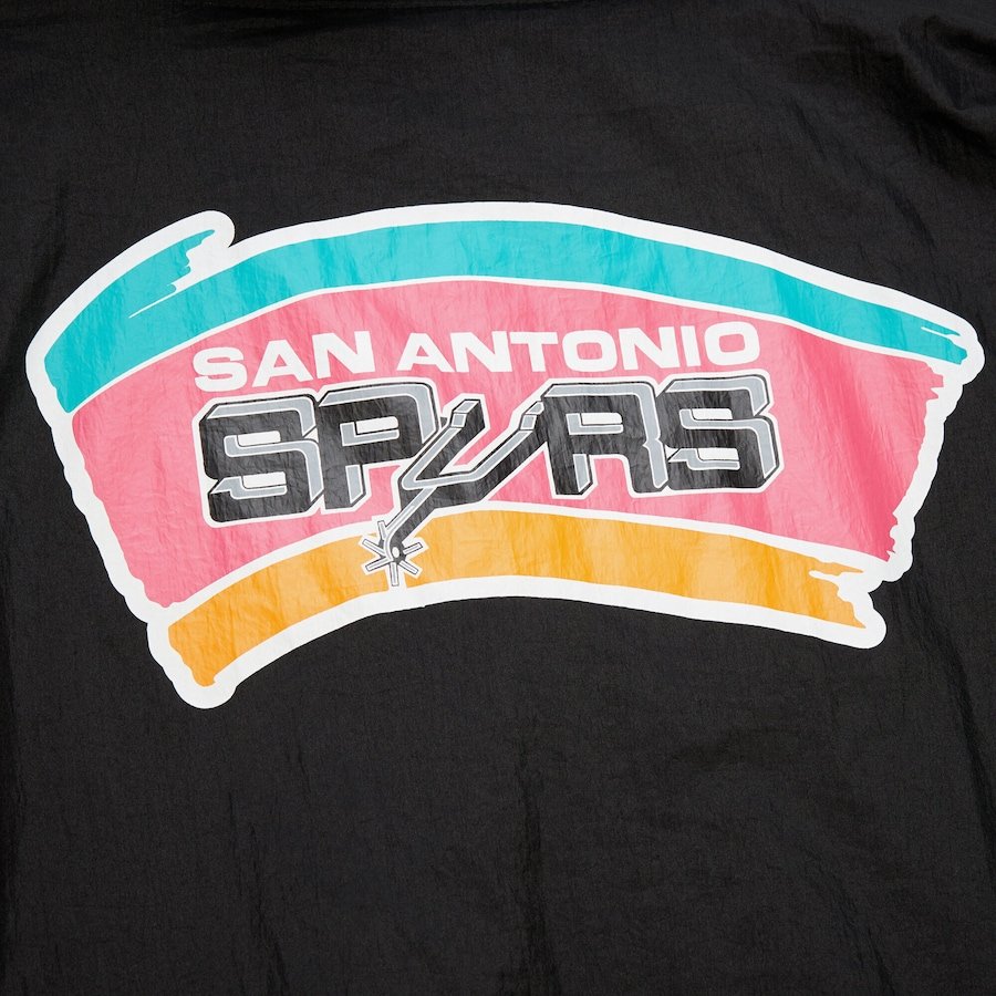 San Antonio Spurs Mitchell & Ness Unisex  Hardwood Classics Team OG 3.0 Anorak Half-Zip Windbreaker Jacket – Black - Image 6