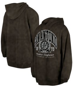 San Antonio Spurs New Era Unisex Oversized Essentials Pigment Wash Fleece Pullover Hoodie – Charcoal