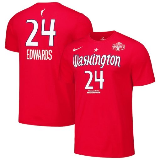 Aaliyah Edwards Washington Mystics Nike Unisex 2024 WNBA Draft Explorer Edition Name & Number T-Shirt – Red
