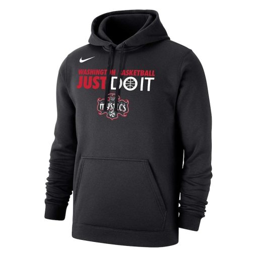 Washington Mystics Nike Unisex Just Do It Club Pullover Hoodie – Black - Image 2