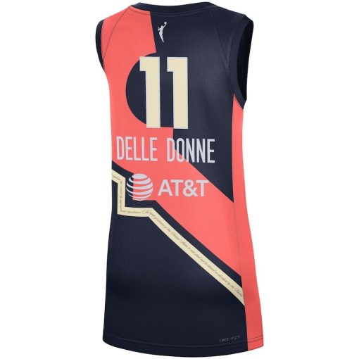 Elena Delle Donne Washington Mystics Nike Unisex Rebel Edition Victory Player Jersey – Navy - Image 3