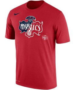 Alternative view of Washington Mystics Nike Unisex Split Logo Performance T-Shirt – Red