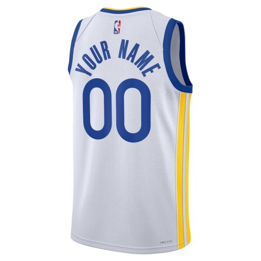 Golden State Warriors Nike Unisex Swingman Custom Jersey White – Association Edition - Image 3